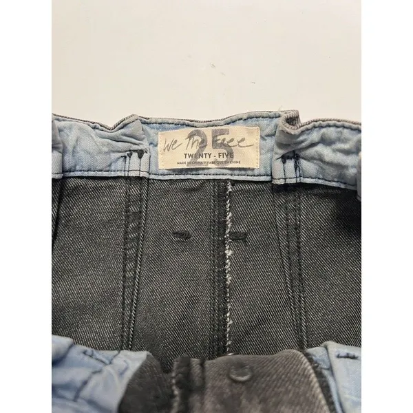 Free People East Of Eden Button Fly Denim Black Jean Skirt Belted Sz 25 /S NWT - Image 5
