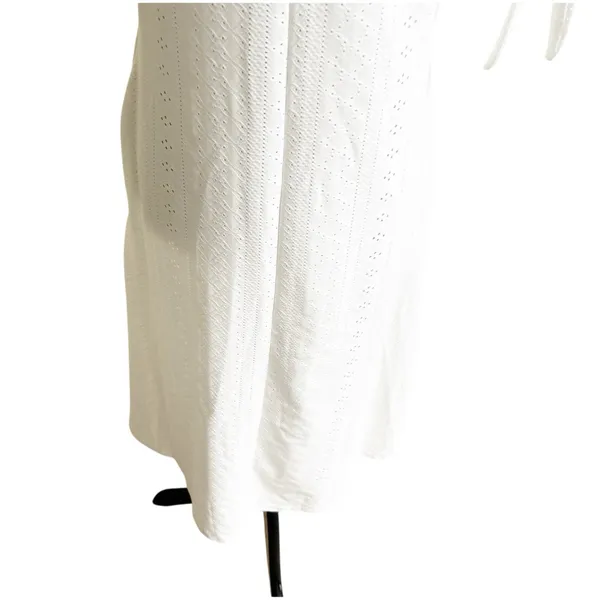 Eyelet Maxi Dress Size Medium NWT Boutique Slit Sleeves Milkmaid Coquette - Image 8