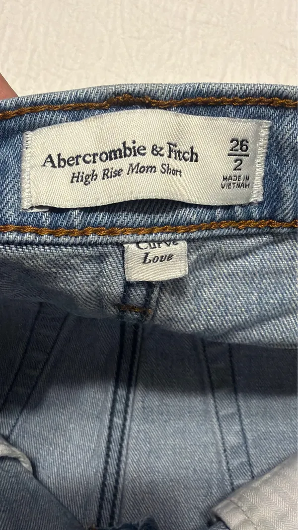 Abercrombie & Fitch Light Blue Distressed Denim Cutoff Shorts - Image 4