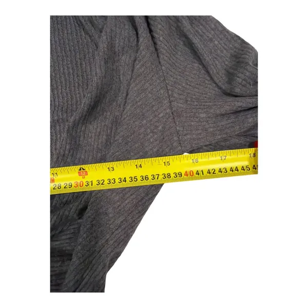 Final touch Ribbed Knit Bell Sleeve Tie Front Crop Top Charcoal Gray Small - Image 3