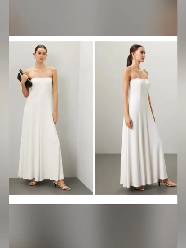 Rosetta Getty x RTR Wide Leg Strapless Jumpsuit White Size 0 - Image 2