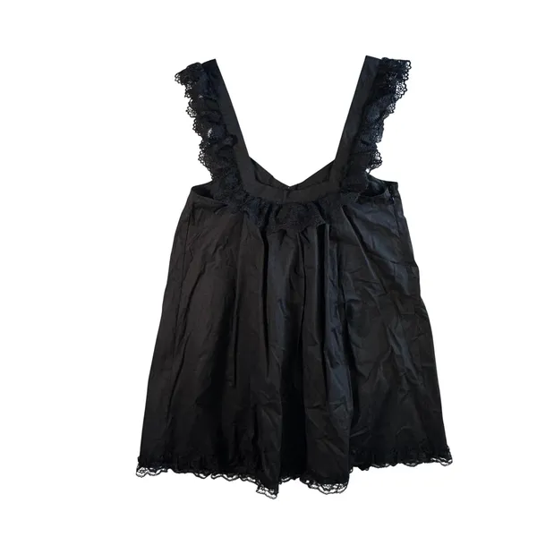 Edikted Black Lace Trim Babydoll Mini Dress Cotton Bow Coquette S Whimsigoth NWT - Image 2