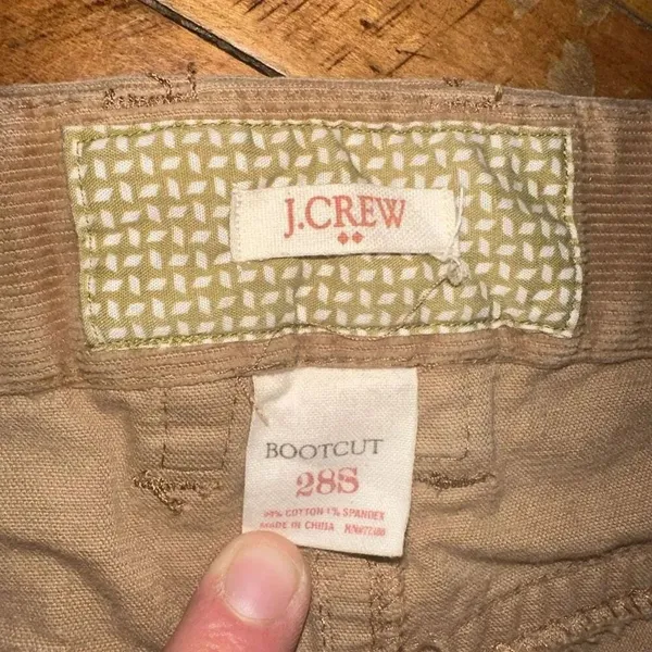 J Crew tan corduroy minimalist 28S bootcut classic pants - Image 2