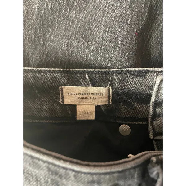 Madewell Black Wash Curvy Perfect Vintage Straight Jean Size 24 - Image 4