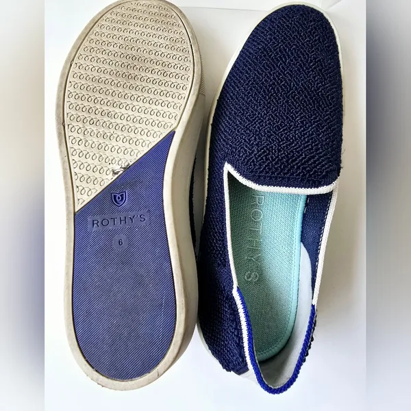 Rothy's The Slip On Terry Sapphire Fabric Low Top Lifestyle Sneakers Wom… - Image 8
