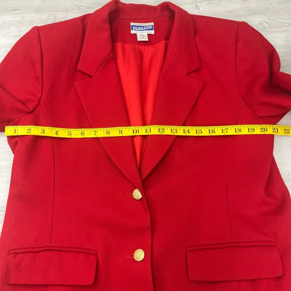 Pendleton Vintage Red Virgin Wool Fully Lined USA Classic Sports Coat Blazer 14 - Image 12