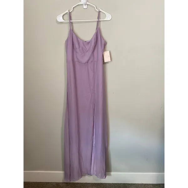 NWT Birdy Grey Amy Lavender Chiffon Maxi Dress Size M - Image 2