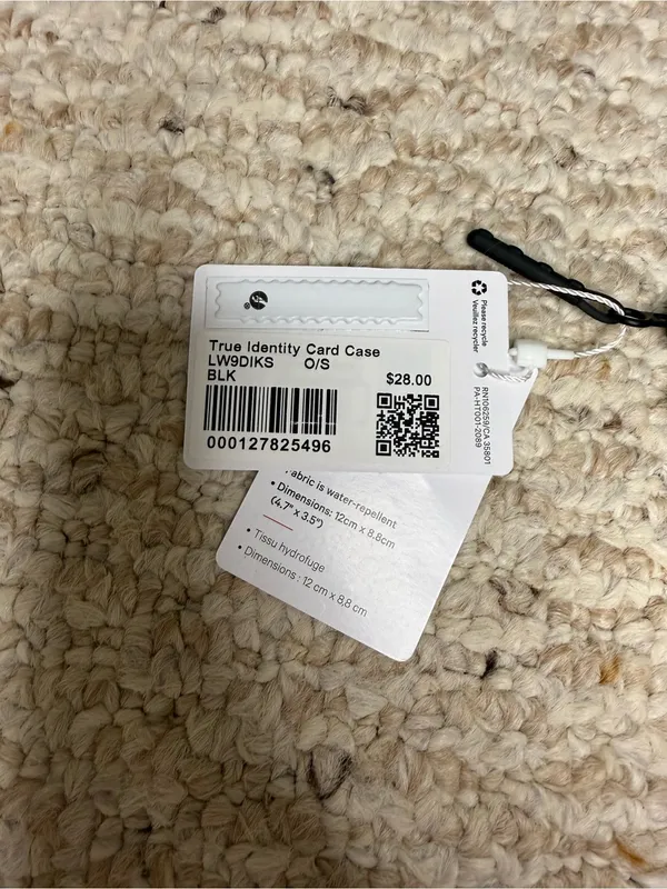 NWT Lululemon True Identity Card Case in Black Zipper Coin Pouch Water Repellent - Image 8