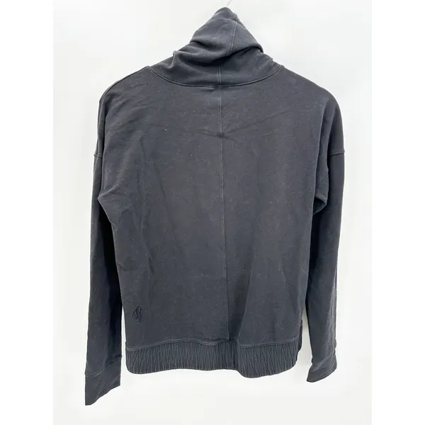 Lululemon‎ Stress Less Black French Terry Cowl Neck Pullover Sweatshirt W3BC3S 4 - Image 2
