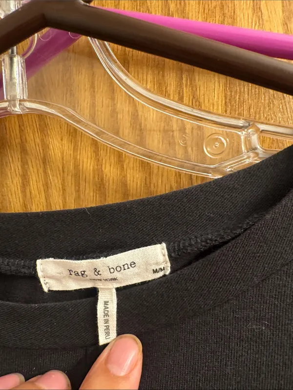 rag & bone Black Short Sleeve Twist-Front Tee - Image 2