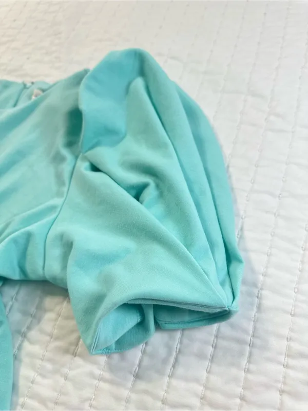 English Factory 100% Cotton Women’s XS Puff Sleeve Mini Dress in Mint Green - Image 11