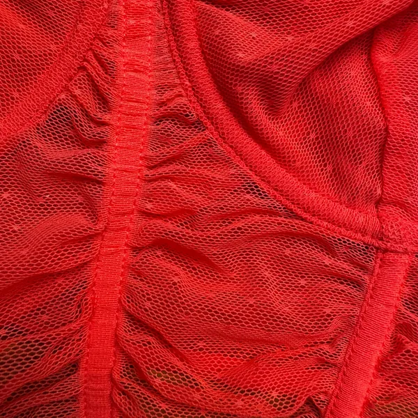 No Boundaries Red Mesh Ruched Corset Crop‎ Top Women Medium Adjustable Straps - Image 2