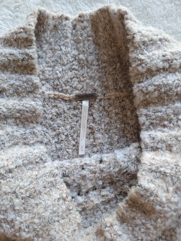 Free People Avalon Boucle Knit Mock Neck Cropped Sweater M - Image 2