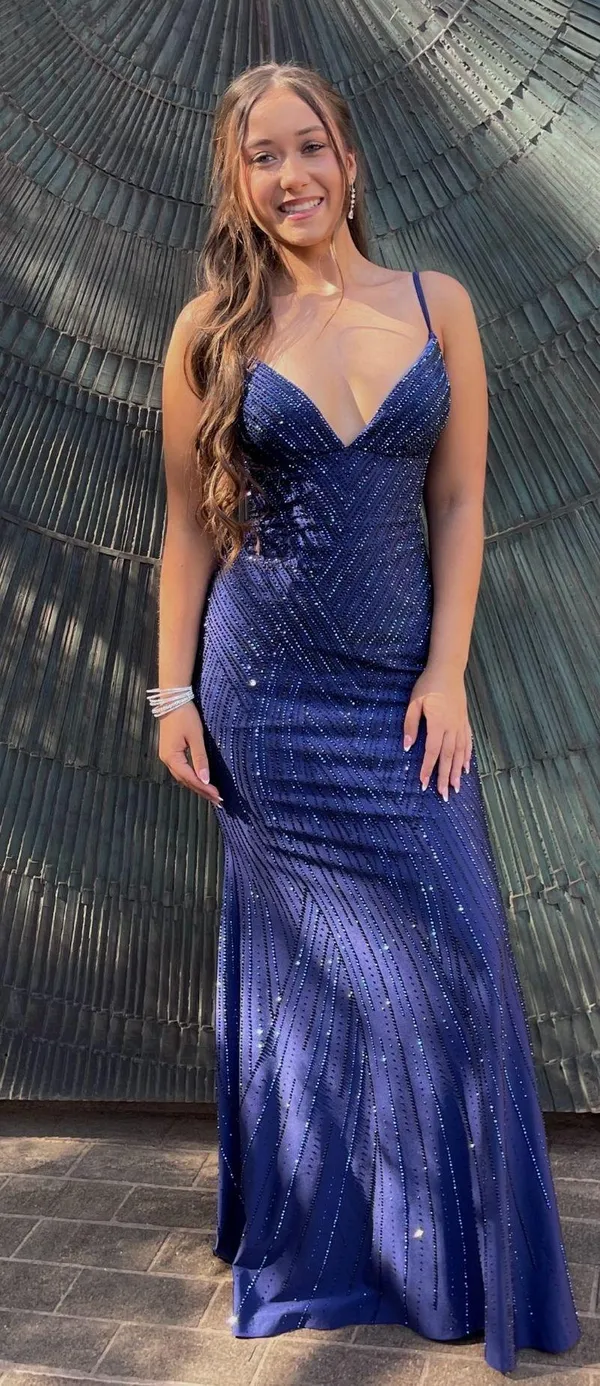 Sherri Hill Prom Dress 55607 Navy - Image 2