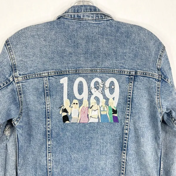 Art Class Taylor Swift Inspired Embroidered Jean Jacket 1989 Era Version 10 12 Large‎ 162 - Image 5