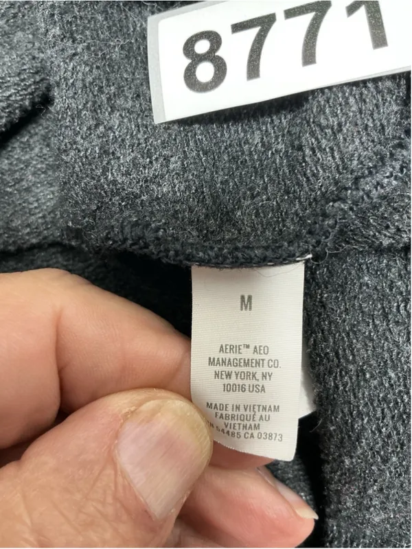 Womans Aerie Pullover Hoodie Long Sleeve Medium Charcoal Lined Hood - Image 5