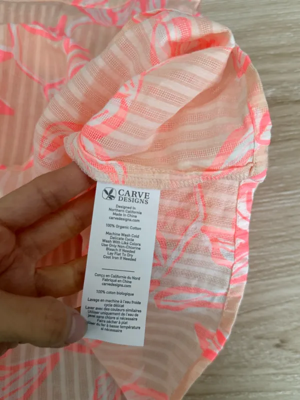 Carve Designs XL Jacey Babydoll Tank Top Jade Relaxed Peachy Orange Sheer Beach - Image 5