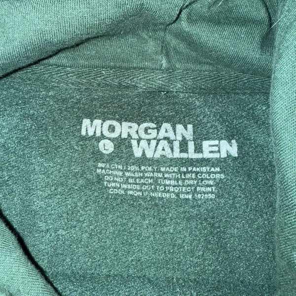 Morgan Wallen Tour hoodie Green Size L - Image 3