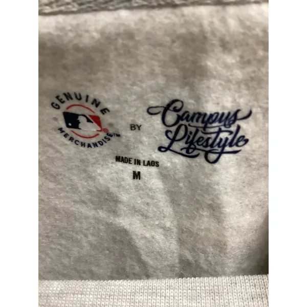 Atlanta‎ Braves MLB Sweatshirt Womens Medium Gray Raglan Sleeve Campus Lifestyle - Image 6