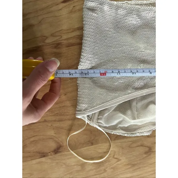 Zara sparkly corset size XS tan off white crop top going out top - Image 9