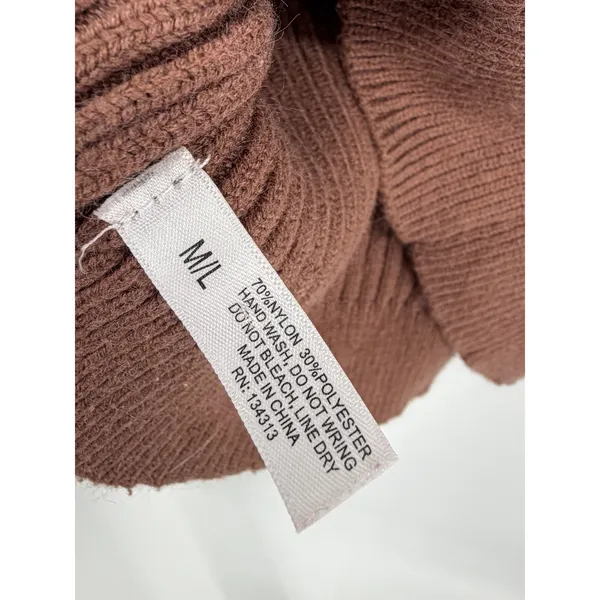 Brown Ribbed Crop Cami V Neck Spaghetti Strap Chocolate Fall M/L Size M - Image 5