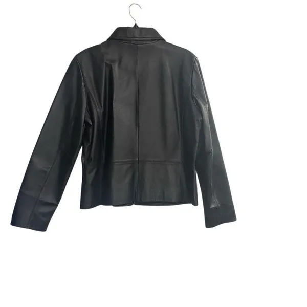 COLEBROOK Women’s Black Soft Leather Jacket Size Large - Image 2