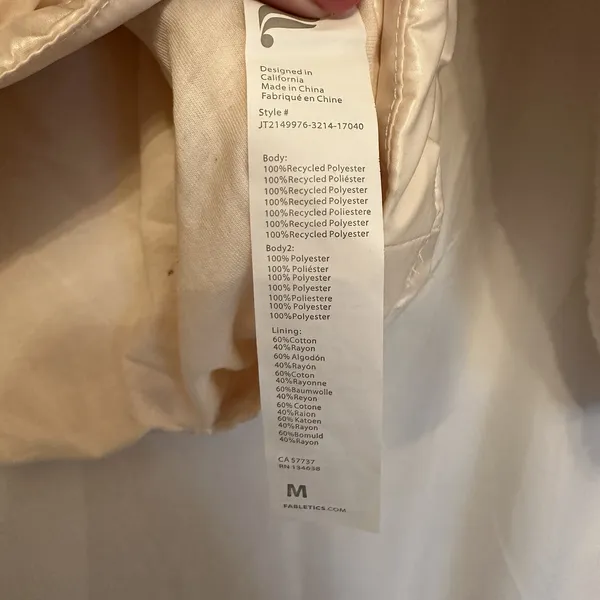 Fabletics Size Medium Nelly Mixed Media Half Zip‎ Ivory Pocket Pull Over Sherpa - Image 6