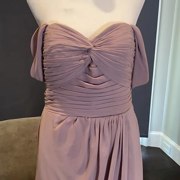 Women’s Full Length Chiffon Bridesmaid Party Prom Dress Leg Slit Size 10 - Image 4