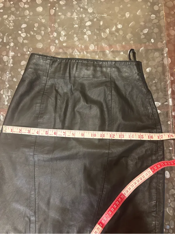 Black Faux Leather Pencil Skirt - Classic Tailored Style - Image 10