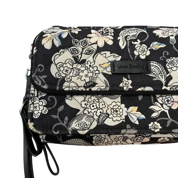 Vera Bradley RFID Zip Around Wallet Black Floral Women Size 6.5 x 4 - Image 2