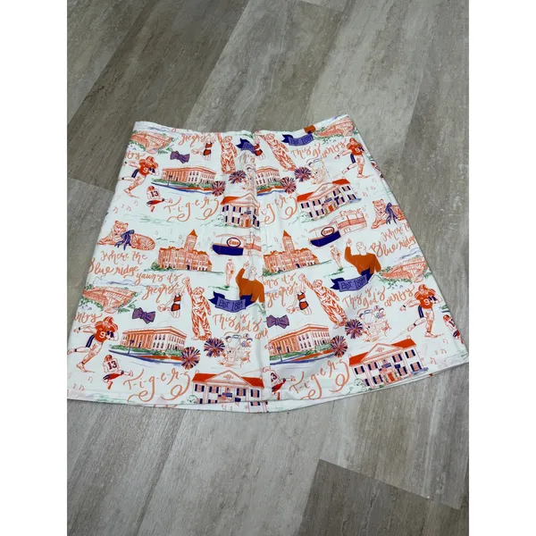 PittyPat’s Clothing Co. Langley Skirt Orange and Purple Clemson Toile Size 4 - Image 7