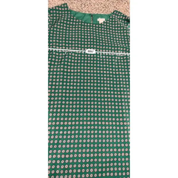 J.Crew Green Geometric Medallion‎ Print Short Sleeve Shift Dress Size 14 103949 - Image 6