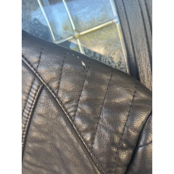 Marc New York Andrew Marc Black Faux Leather Moto Jacket Rose Gold Hardware M‎ - Image 12