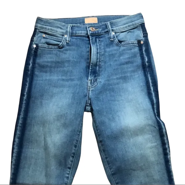 MOTHER Denim Stunner Zip Ankle Step Fray `Light Kitty Racer’ Size 27 Pre-Loved - Image 4