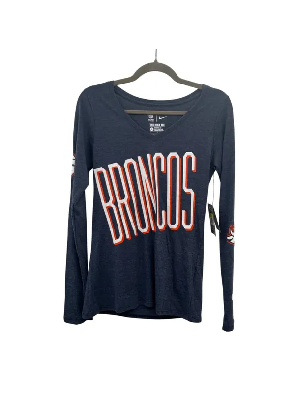 NEW Nike Denver Broncos Womens Long Sleeve Tee Small Navy NFL - Image 15
