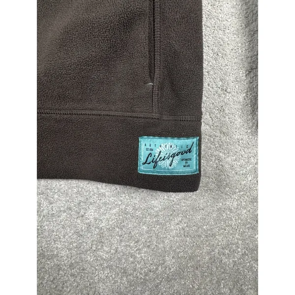Life Is‎ Good Jacket Womens Large Brown 1/4 Zip Fleece Relaxed Fit Casual Cozy - Image 2