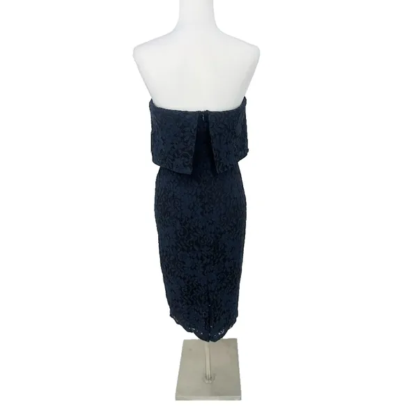 Lulus Let's Go Out Tonight Blue Lace Strapless Dress Medium Romantic‎ Evening - Image 7