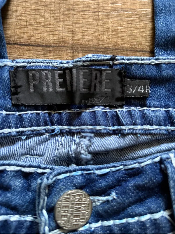 Premier emblished low rise distressed dark wash bootcut denim jeans 3/4 grunge - Image 7