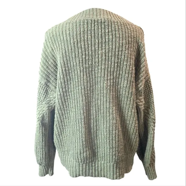 American Eagle Olive‎ Green V-neck Slouchy Sweater Small - Image 4