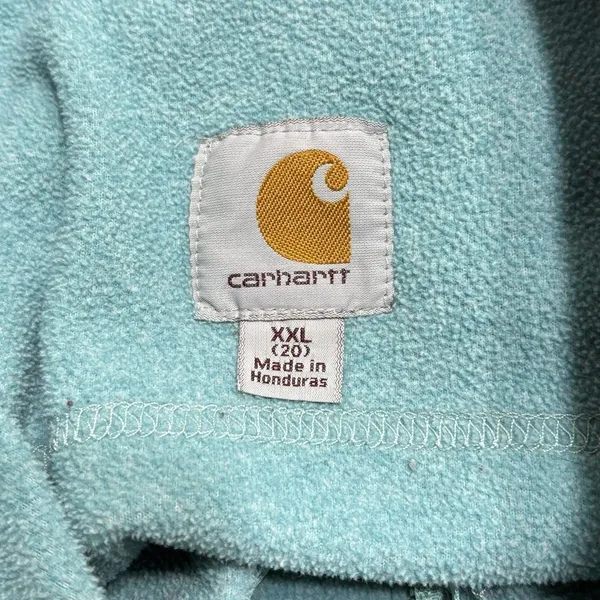 Carhartt Blue Fleece Vest Spell Out Full Zip Front Pockets Women’s Size 2XL - Image 4