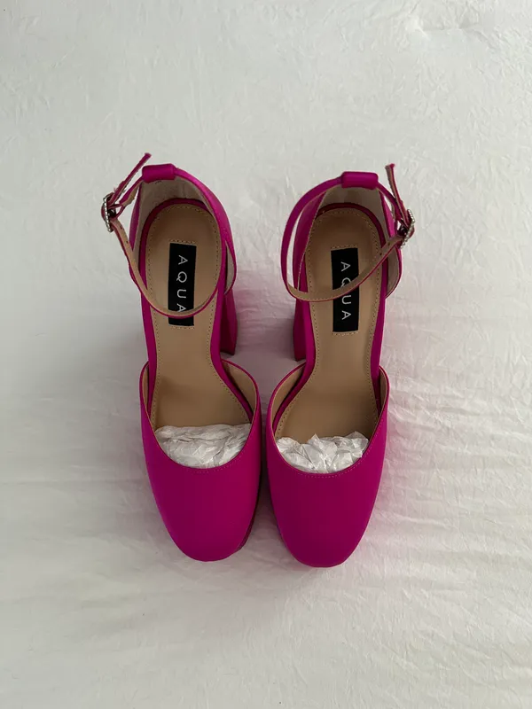 AQUA Hot Pink Platform Heels - - Image 4