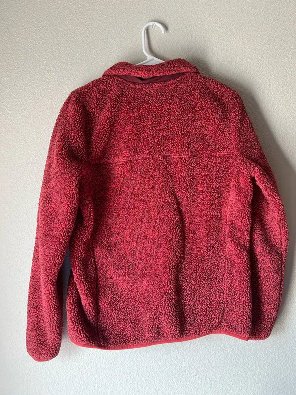L.L. Bean Red Sherpa Snap-Neck Pullover - Image 4