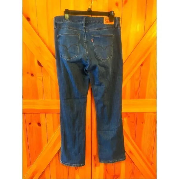 Levi's Slimming Boot Jeans Size 32 Womens Dark Wash Blue Denim (3412) - Image 3