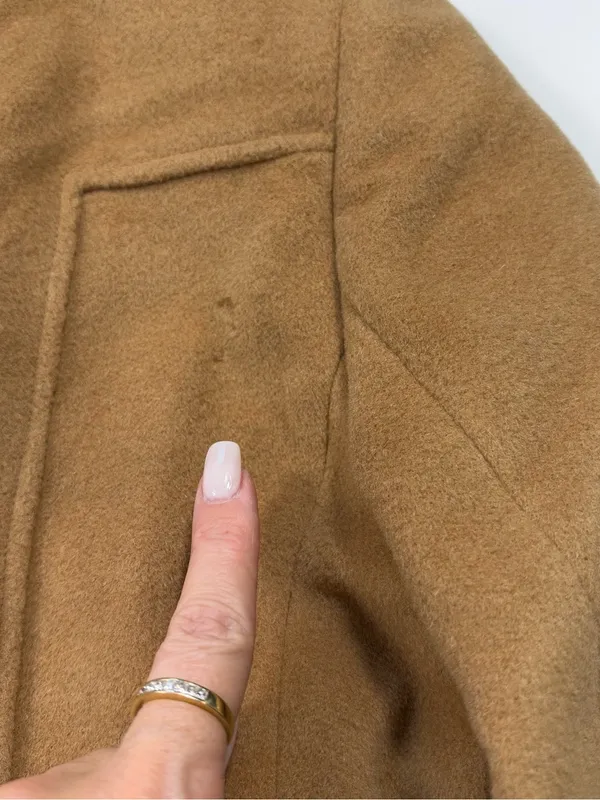 Banana Republic Cashmere and Wool Blend Tan Double-Breasted Pea Coat Size Small - Image 15
