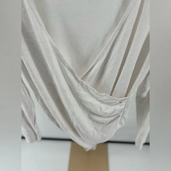 Abercrombie & Fitch Soft A&F Cozy Wrap Bodysuit Long Sleeve XL White - Image 6