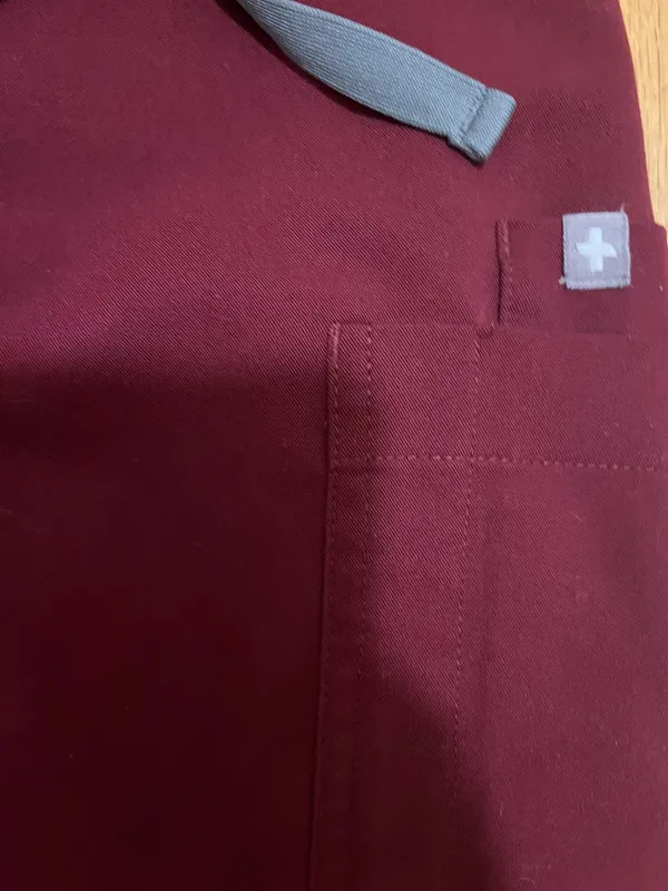 Maroon FIGS Scrub Pants - Image 4
