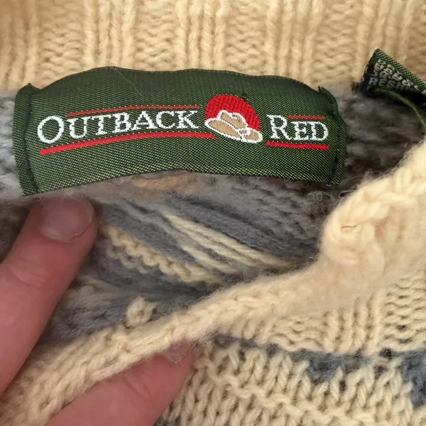 Outback Red women's wool blend fair isles cottagecore granny sweater small - Image 6