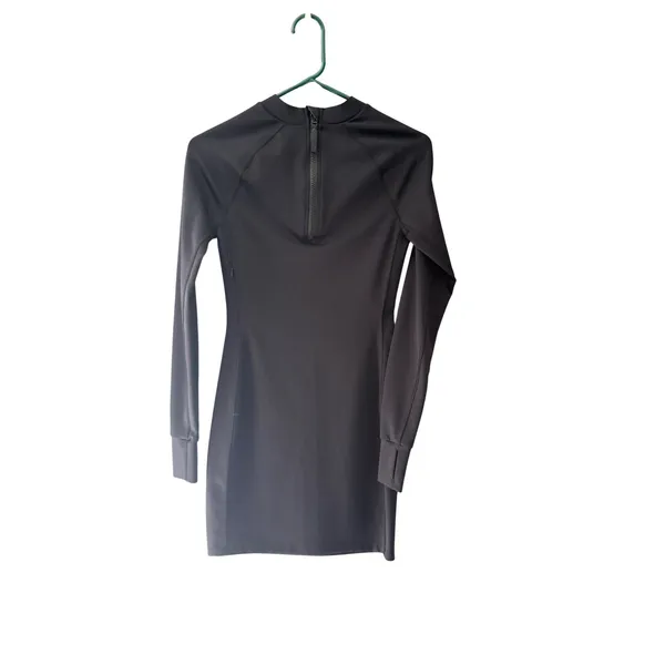 Greyson Womens XS Black Long Sleeve Mock Golf Quarter Zip Performance Mini Dress - Image 2
