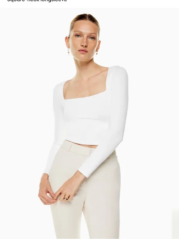Aritzia Babaton Contour Square Neck Long Sleeve Shirt - Image 3