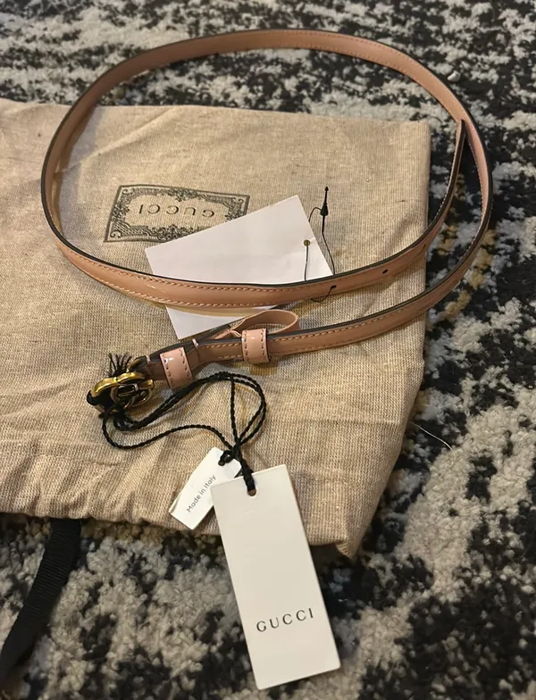 Gucci GG Mousse Top Patent Leather Belt size 85 - Image 5